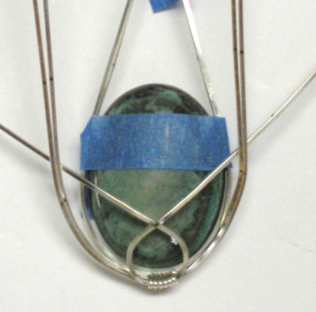 Judy Larson's Art Deco Wire Wrapped Pendant - , Classic Wire Jewelry, Wire Wrapping, Wrapping, Wire Wrapping Jewelry, wire wrapped cabochon